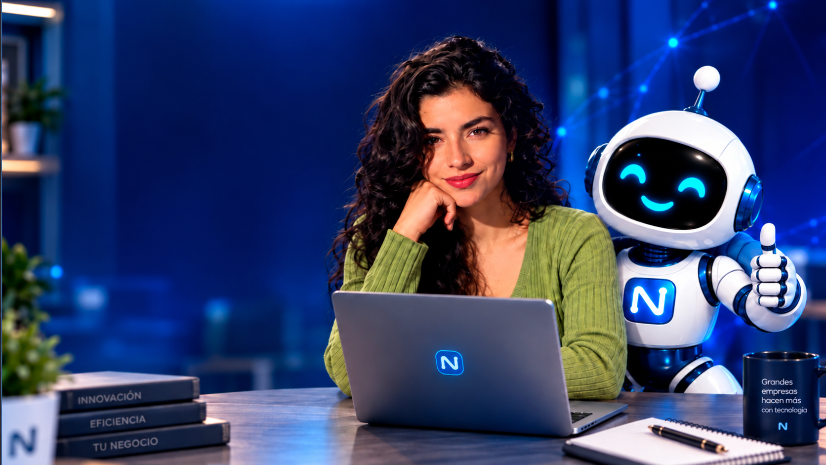 Profesional trabajando junto al asistente de Numérica Software